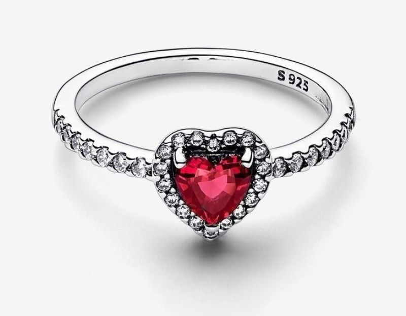 Eleganza Brillante -Paguro Gioielli™ Anello Cuore di Rubino